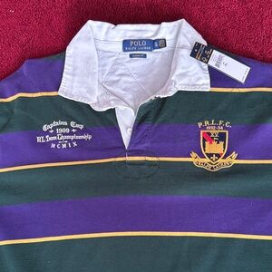 Ralph Lauren men classic fit XL Green and Purple Striped Polo